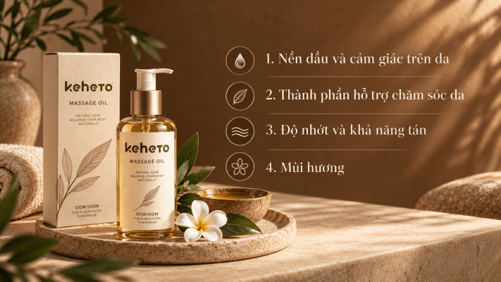 Gia công dầu massage tại Keheto