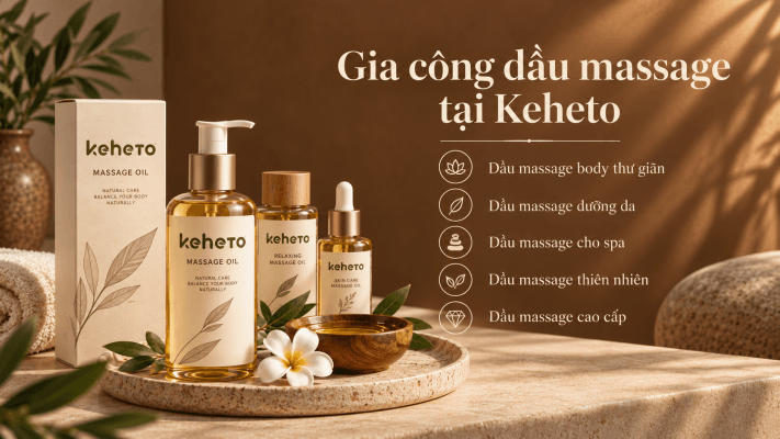 Gia công dầu massage tại Keheto - các loại
