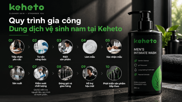 Gia công dung dịch vệ sinh cho nam quy trình