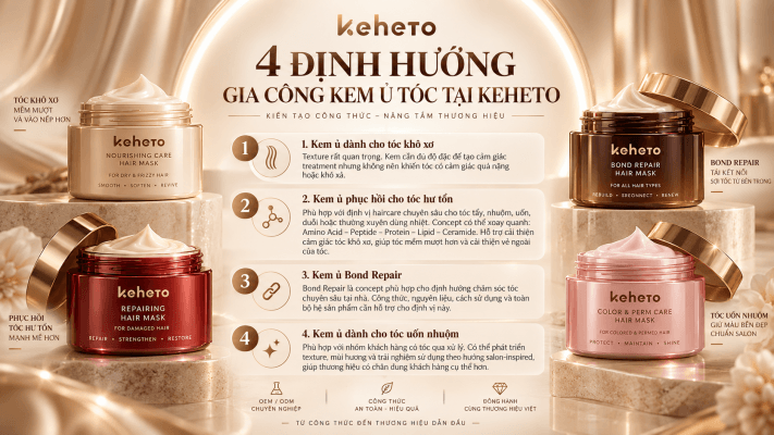 Gia công kem ủ tóc tại Keheto