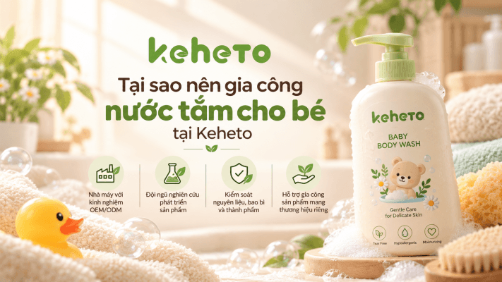 Gia công nước tắm gội cho bé