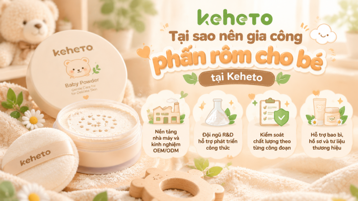 Gia công phấn rôm cho bé tại Keheto