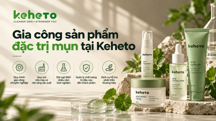 Gia công sản phẩm đặc trị mụn tại keheto