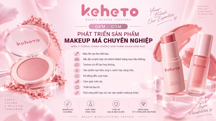 Gia công sản phẩm má hồng tại Keheto