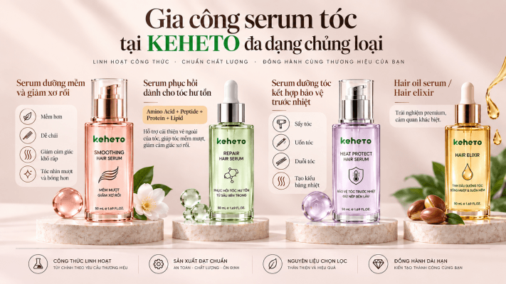 Gia công serum tóc tại keheto