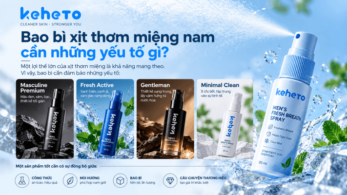 gia công xịt thơm miệng cho nam - bao bì